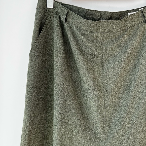 Vintage Frank Eden Olive Green Front Split Maxi Skirt - Picture 5 of 12